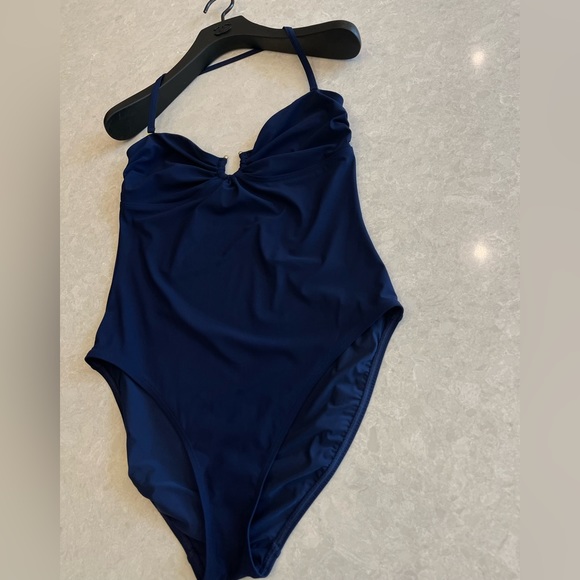 Tory Burch Solid Bandeau One Piece in Navy Size L - Picture 9 of 12